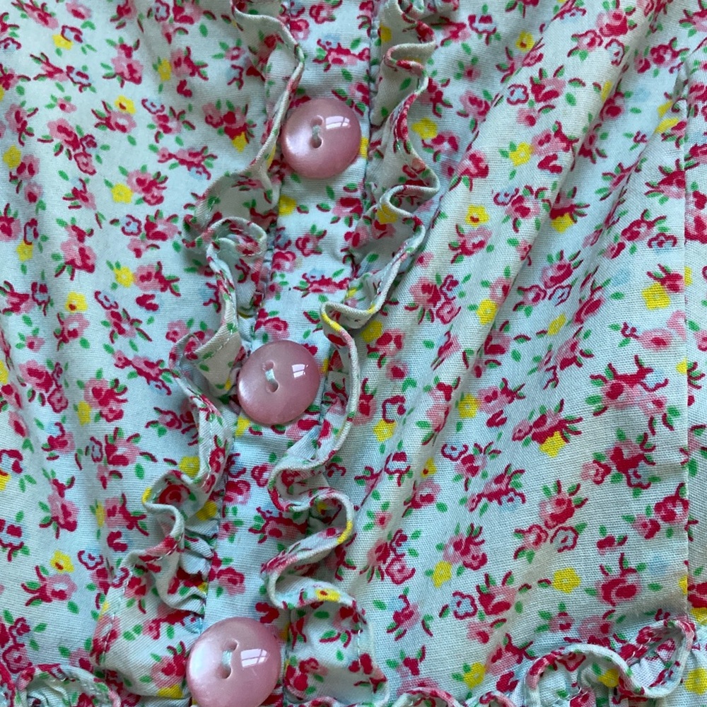 Betsey Johnson Floral Calico Cottagecore Bubble Hem Bloomers Romper Y2K Coquette - Picture 4 of 10